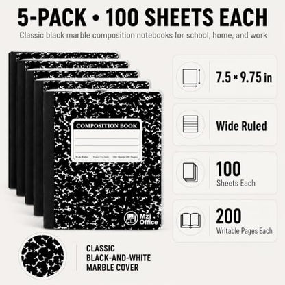 Marble Composition Notebooks (5 Count)