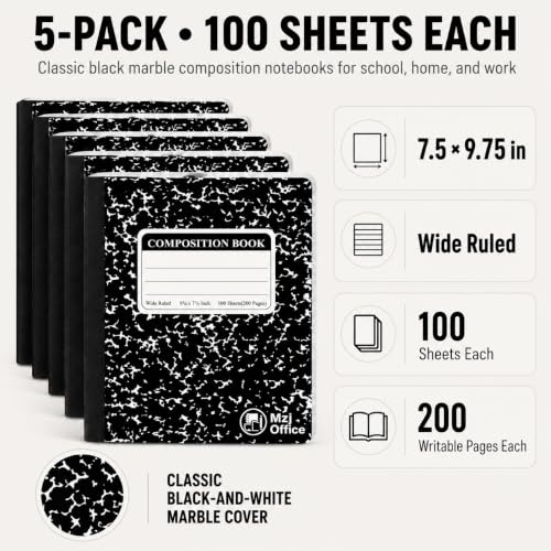 Marble Composition Notebooks (5 Count)