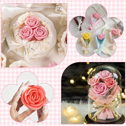 2 Pcs Rose Candle Molds (2 Count)