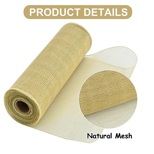 2 Rolls 10 Inch Burlap Natural Decorative Mesh Ribbon Rolls