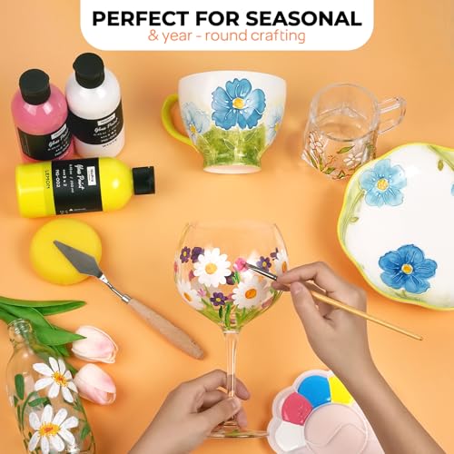 18 Colors Acrylic Glass Paint Set (152.1 Fl Oz)