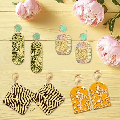 4PCS Polymer Clay Flowers Leaves Texture Sheets Set for Using with Clay Cutters (4 Count)