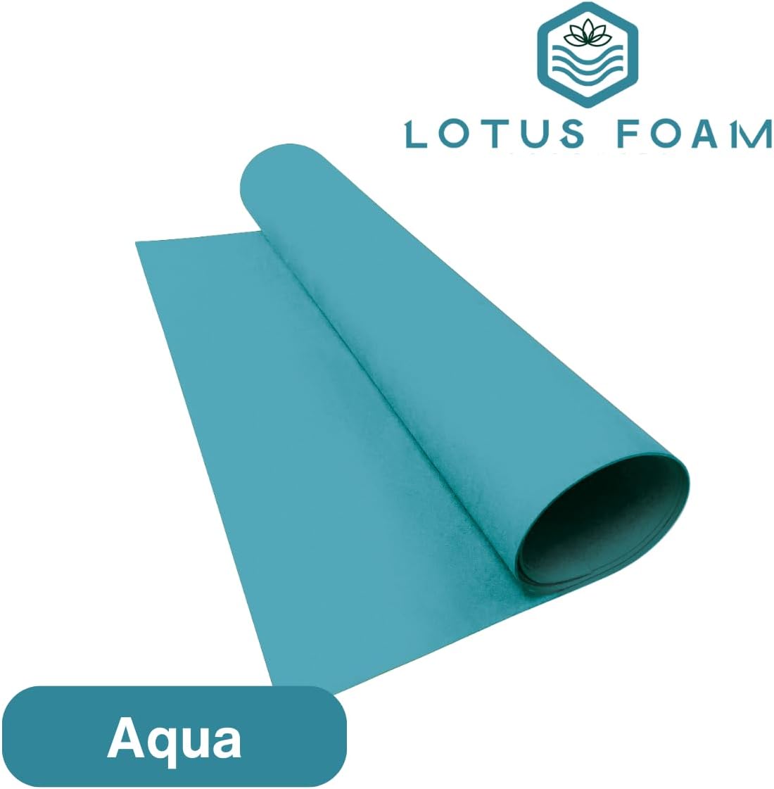 LotusFoam Large 3mm EVA Foam Sheet - 44"x 85" High Density Foam 130 kg/m3 for Cosplay, Costumes, Crafts, Flooring, Outdoor Use - 35 Colors (Aqua) - Crafty Corner