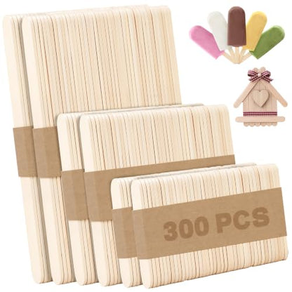 300PCS Popsicle Sticks for Craft (300 Count)