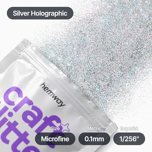 Craft Glitter Silver Holographic 100g Microfine Glitter (100 Gram)