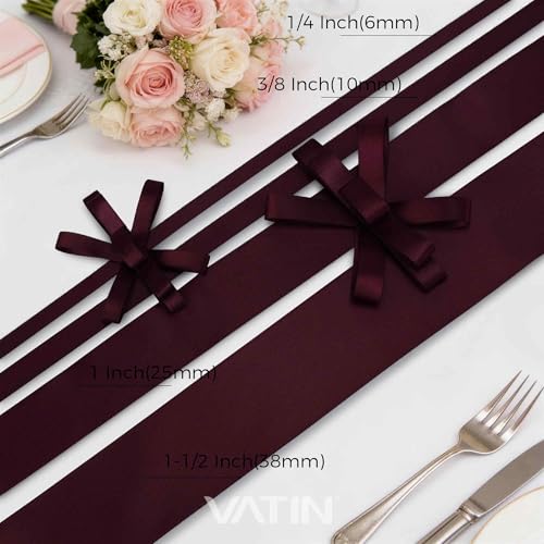 Burgundy Satin Ribbon 3 (150 Foot)