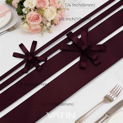 Burgundy Satin Ribbon 3 (150 Foot)