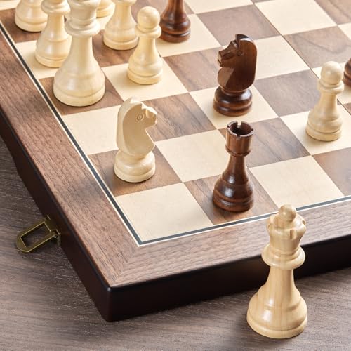 17'' Magnetic Wooden Chess Set for Adults Kids