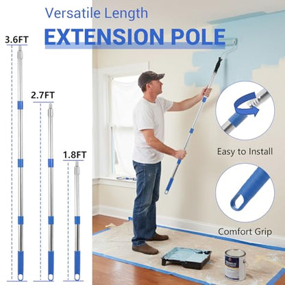 Paint Roller Kit with Extension Pole