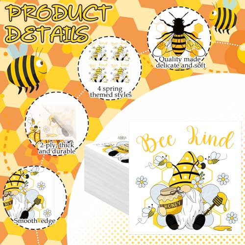 200 Pieces Summer Bee Cocktail Napkins 2