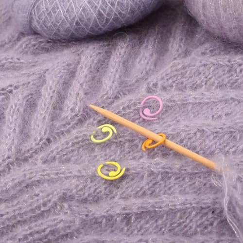 30Pcs Multicolor Spiral Stitch Markers Knitting Stitch Rings Mini Size Crochet Markers Knitting Tool for Weaving Crocheting and Knitting
