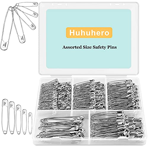 340 Pack Silver Safety Pins Assorted (340 Count)