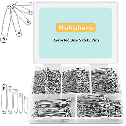 340 Pack Silver Safety Pins Assorted (340 Count)