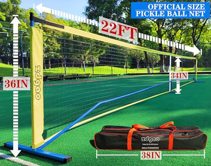 Pickleball Net and Fiberglass Paddle Set of 4