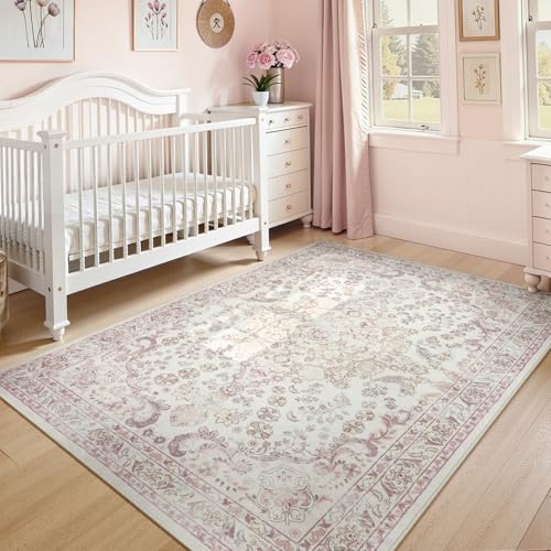 Vintage Floral Rugs for Bedroom Girls (34.55 Sq Ft)