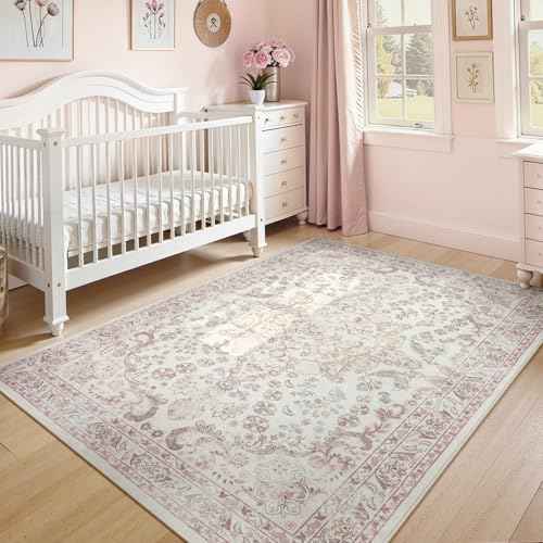 Vintage Floral Rugs for Bedroom Girls (34.55 Sq Ft)