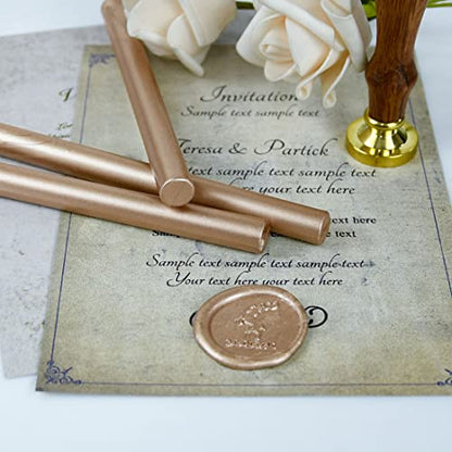 Champagne Gold Seal Wax Sticks for Large Glue Gun (12 Count)