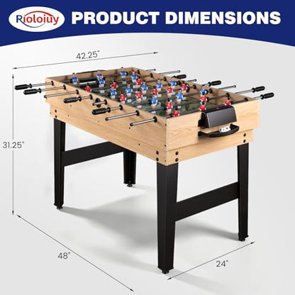 12-in-1 Multi Game Table, Foosball, Air Hockey, Pool and More, Compact Wood Game Table for Home Game Rooms and Family Nights