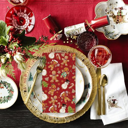 50 Christmas Disposable Paper Decorative Guest Napkins (50 Count)