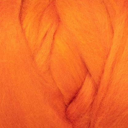 Colored Natural Wool roving Chunky Thick 1 lb. Best Wool for Needle Felting, Wet Felting, handcrafts and Spinning Yarn. (Orange, 1 lb)