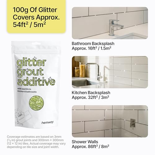 Olive Green Glitter Grout Additive 100g Metallic Flakes (3.52 Ounce)