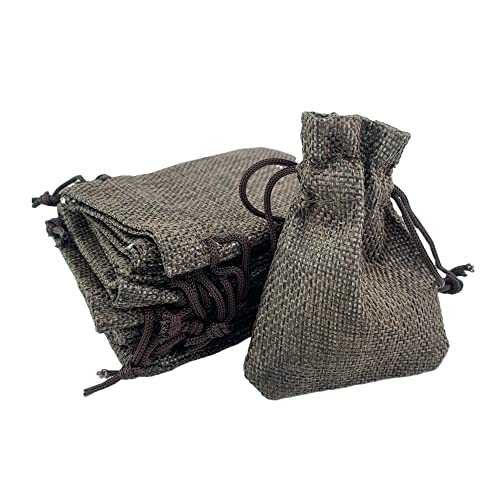 Pack Of 25 Burlap Gift Bags with Drawstring Linen Jewelry Pouches Wedding Hessian Jute Bags for Birthday and Treat Pouches Party Wedding Favors Gift