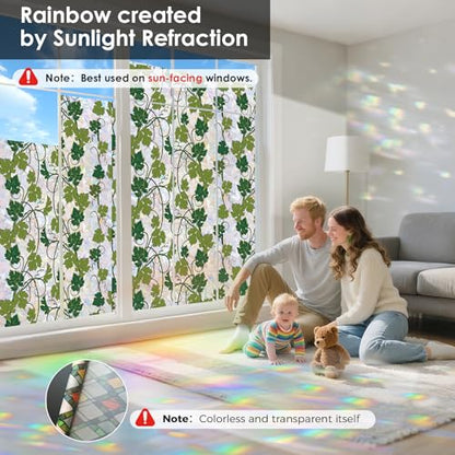 Rainbow 3D Window Stained Glass Privacy Film Decorative