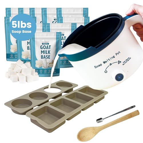 Goat Milk Soap Making Kit with Soap Melter and 5 Lbs Soap Base