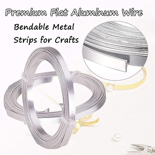 Flat Aluminum Wire Bendable Flat Wire for Crafts 5mm Metal Strips for DIY Jewelry Making Bezel Sculpting Armature 18Gauge 6.5Feet