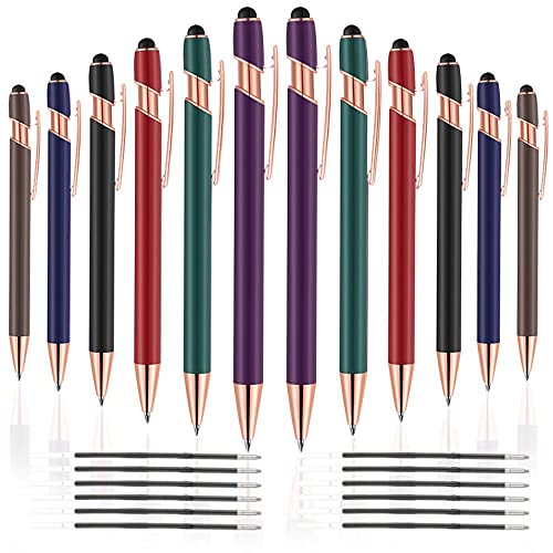12 PCS 2 in 1 Stylus Ballpoint Pen with Stylus Tip (12 Count)