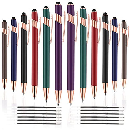 12 PCS 2 in 1 Stylus Ballpoint Pen with Stylus Tip (12 Count)