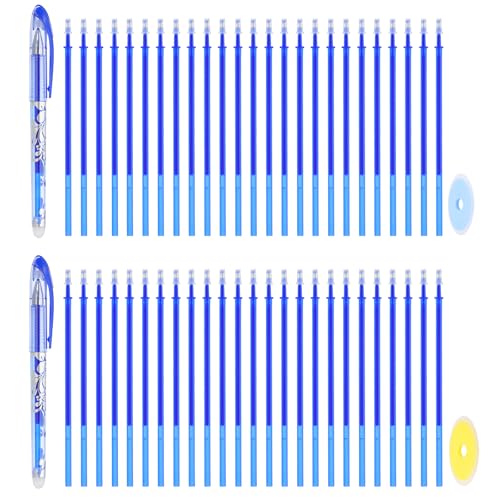 2Pcs Erasable Gel Pens with 50 Refills & 2 Erasers (52 Count)