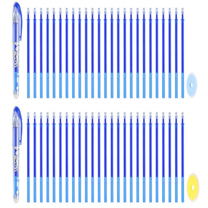 2Pcs Erasable Gel Pens with 50 Refills & 2 Erasers (52 Count)