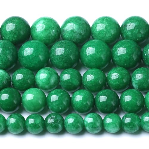 10MM Blackish Green Cloudy Chalcedony Stone Beads Round Loose Beads for Jewelry Making Bracelet Necklace 72pcs 2 Strands 32"