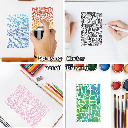 16 Pieces Stencils for Painting (16 Count)