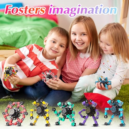 5 Pcs Transformable Fidget Spinners Toys for Kids and Adults (5 Count)