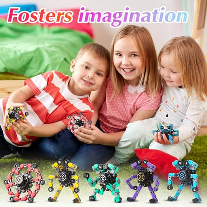 5 Pcs Transformable Fidget Spinners Toys for Kids and Adults (5 Count)