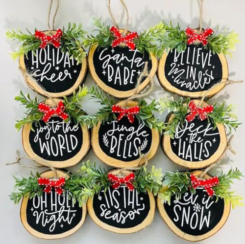 Christmas Stencils for Painting on Wood Slice (58 Count)