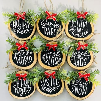 Christmas Stencils for Painting on Wood Slice (58 Count)