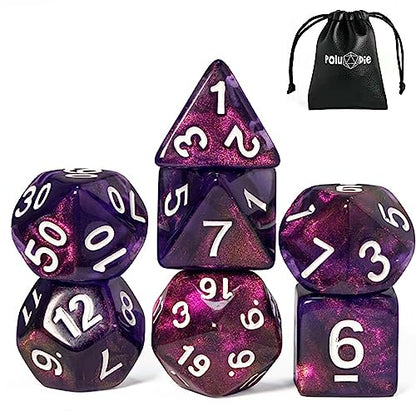 DND Dice Set D&D Polyhedral Dice with Dice Bag (7 Count)