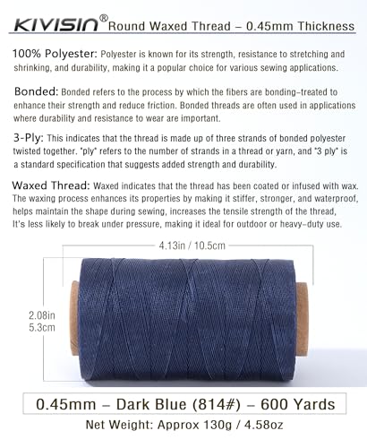 Thin Round Waxed Thread 0.45mm