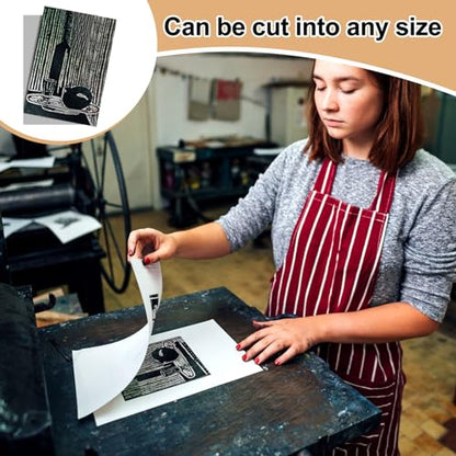 8 Pcs Linoleum Block Rubber Carving Block Soft Linocut Blocks Large Linoleum Sheet Unmounted Lino Plates for Engraving Art Project Printmaking Artist Studio Supplies (8 Count)
