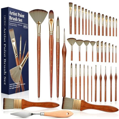 40PCS Paint Brushes Set (40 Count)