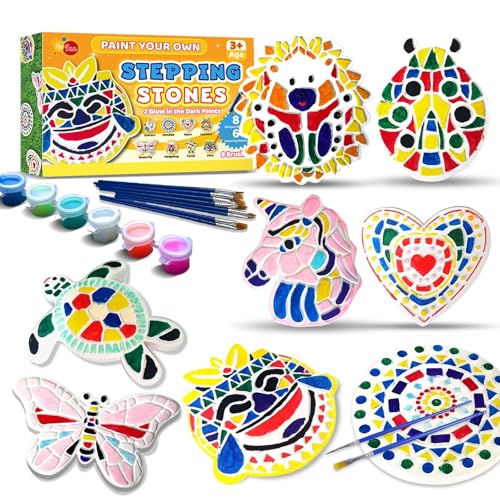 8Pcs Stepping Stones Painting Crafts Kit for Kids 4 8 6