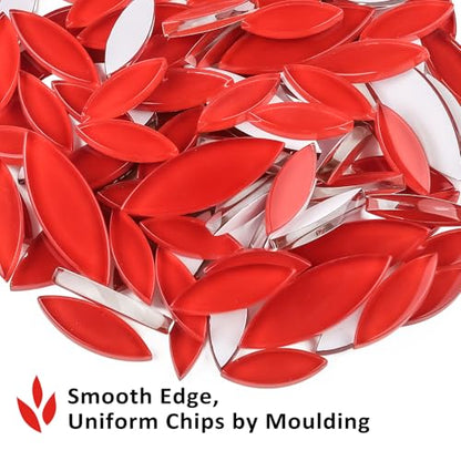 Red Leaf Mosaic Tiles for Crafts