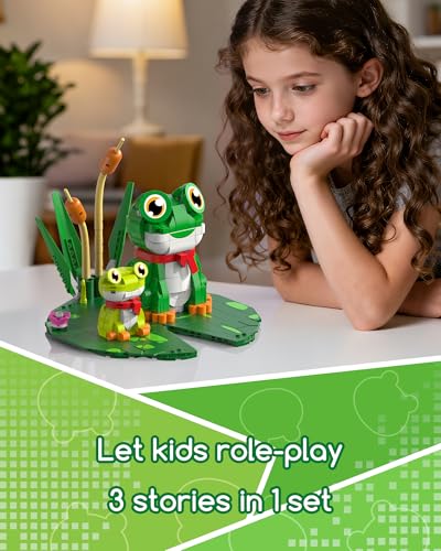 3-in-1 Frog, Turtle & Snail Family Building Set, Creative Animal Toy