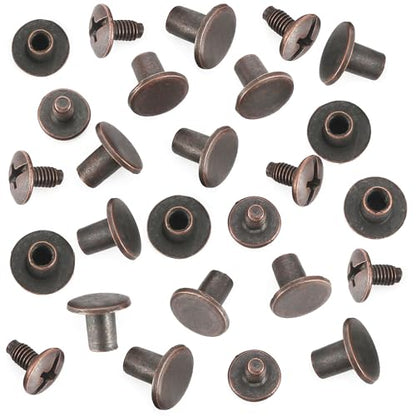 150 Sets 8MM Chicago Screws Leather Rivets for Fabric Chicago Binding Screws Buttons Metal Studs Rivets for Decorate and Repair Belts Bags Shoes Purse Dog Collar Leather Craft