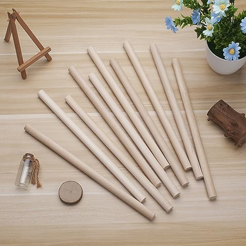 Wood Dowels Wooden Dowel Rods for Crafts (10 Count)
