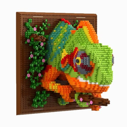Wall Art Chameleon Building Blocks Set; A Wall Decor Set for Adults Who Love Creative Hobbies