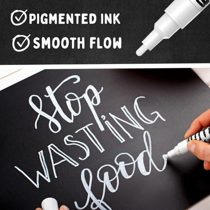 6 White Chalk Markers for Chalkboard Signs
